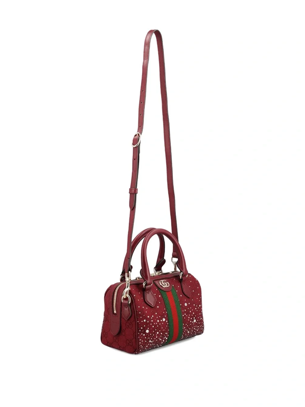 Gucci Small Ophidia Red Crystal-Studded Top Handle tote bag